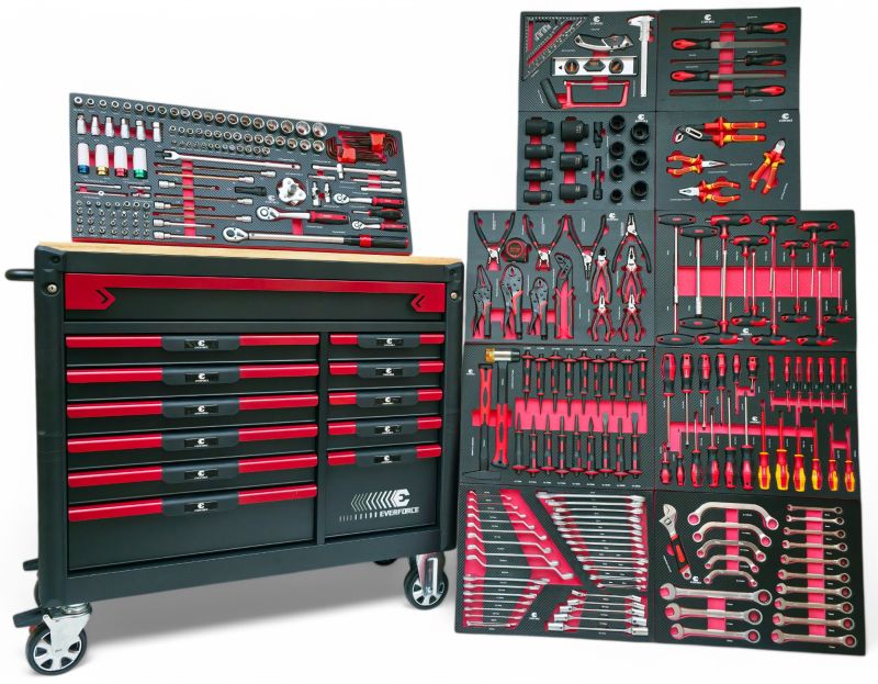 Werkstattwagen gefüllt mit Werkzeug 12 Schubladen 11 gefüllt Werkzeugwagen Werkzeugkasten