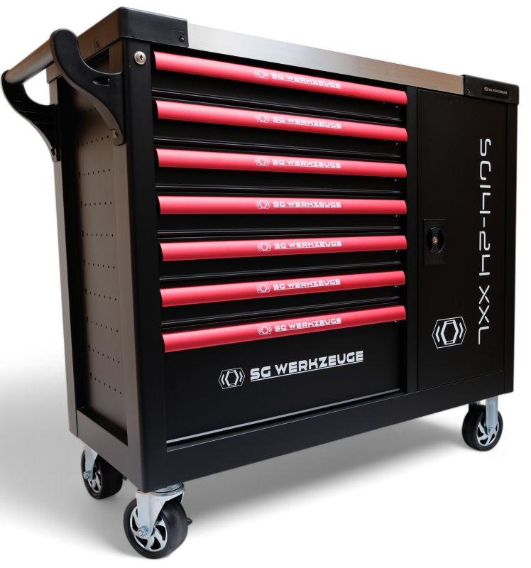 Werkstattwagen mit 7 Schubladen gefüllt Werkzeugwagen Werkzeugkasten KFZ gefüllt