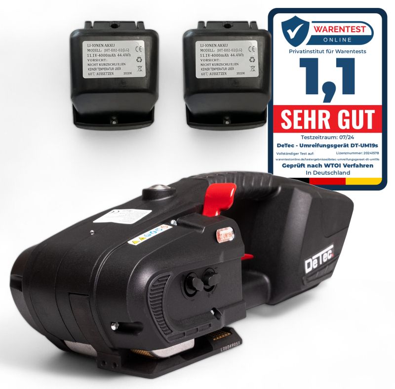 DT-UM19s Umreifungsgerät mit 2 Akkus für Kunststoffbänder (PE und PP)