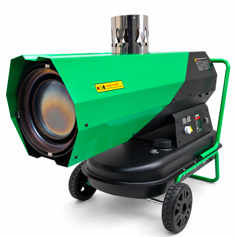ViMa24 VM-30DE Indirekte Heizkanone 30 kW Green Edition – Diesel Ölheizgebläse mit Thermostat & Kaminanschluss