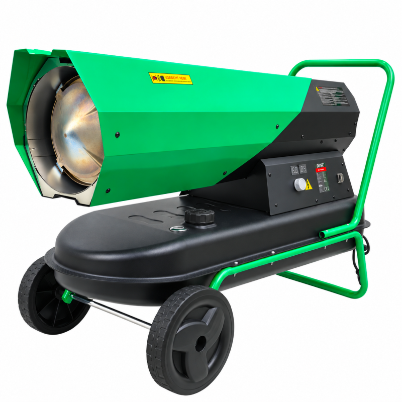 ViMa24 50kW Direkte Diesel Heizkanone – Ölheizgebläse mit 56L Tank & Thermostat
