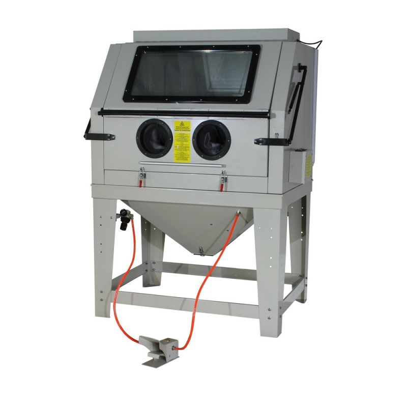 Sandstrahlkabine 990 L – mit Fußpedal, Absaugung & Beleuchtung (230 V)