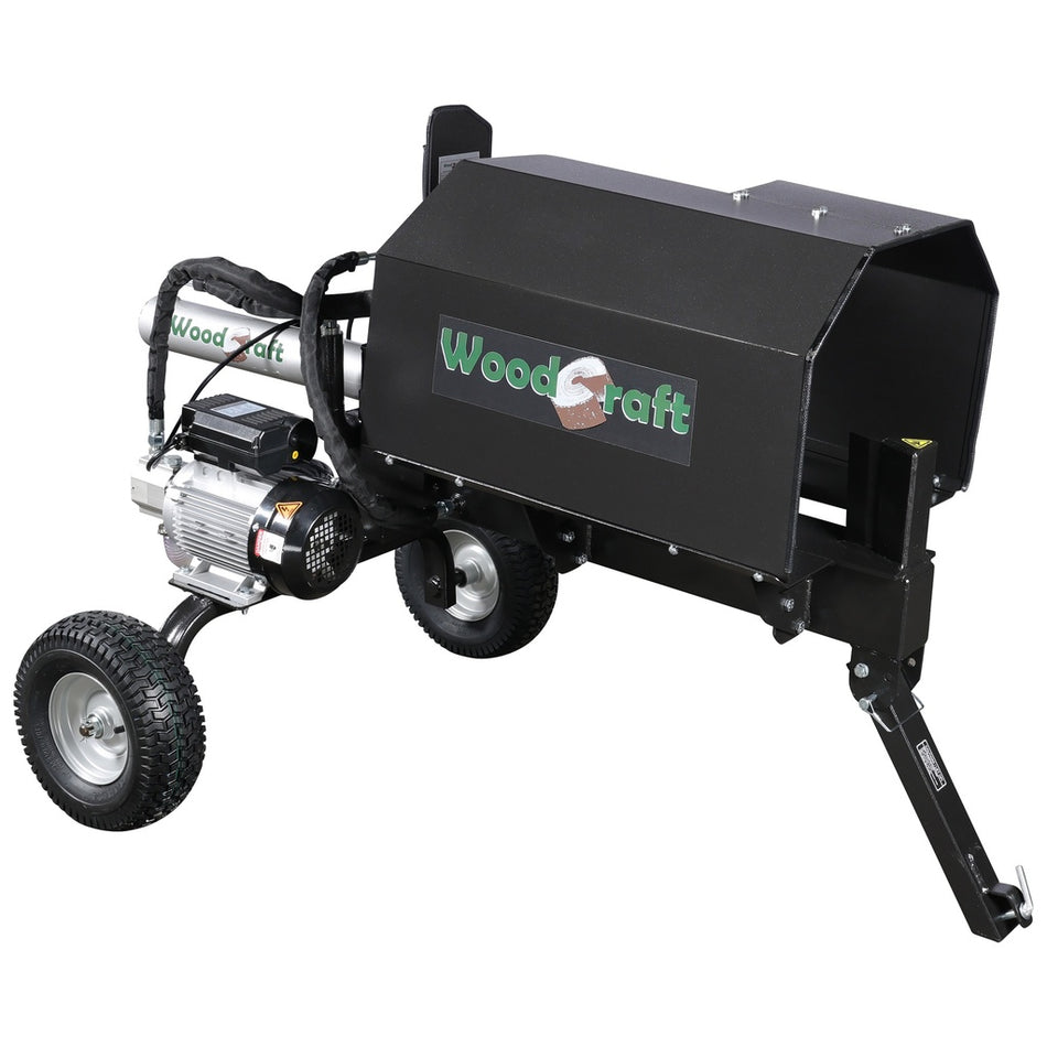 ViMa24 Elektrischer Horizontal-Holzspalter 12 Tonnen – Hydraulischer Brennholzspalter 230V – Sicherheits-Zweihandbedienung & Fahrwerk