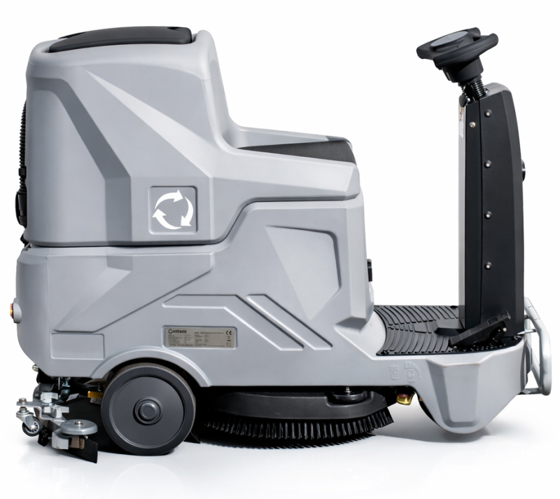 Aufsitzscheuersaugmaschine VM-110 mit 2 Akkus Scheuersaugmaschine 56 cm Bürstendurchmesser