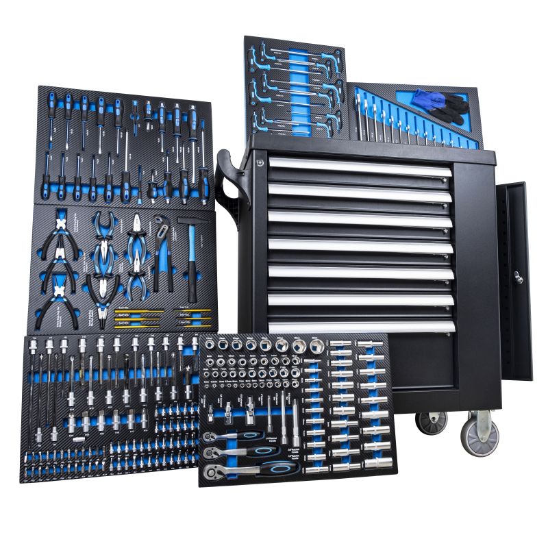 Chrono XL Werkstattwagen bestückt mit Werkzeug, 7 Schubladen, 6 gefüllt