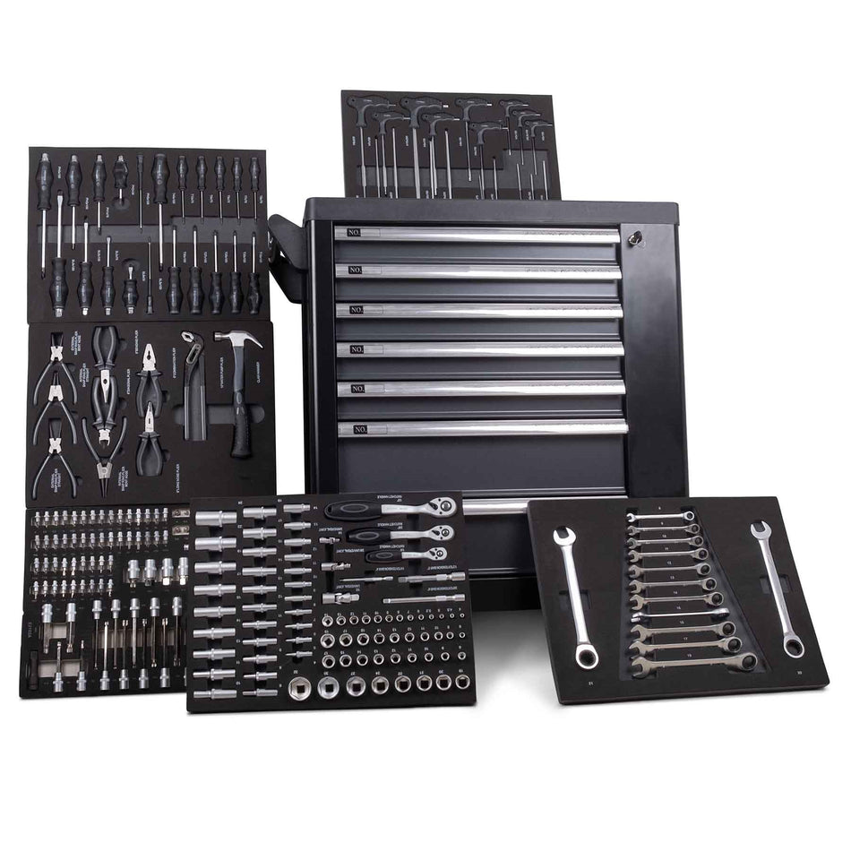 Chrono XL Werkstattwagen bestückt mit Werkzeug, sieben Schubladen, sechs gefüllt